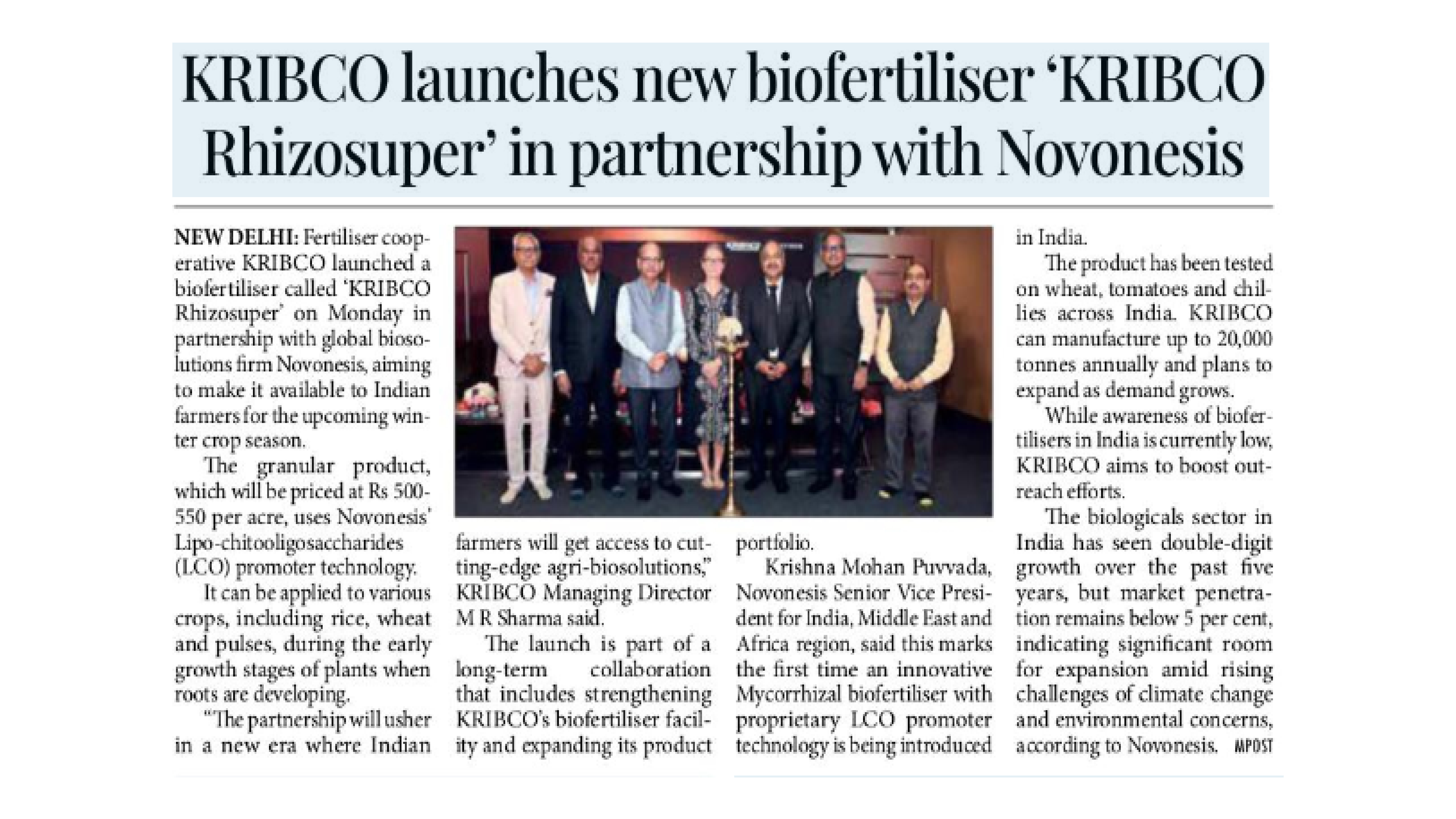 Novonesis × KRIBHCO